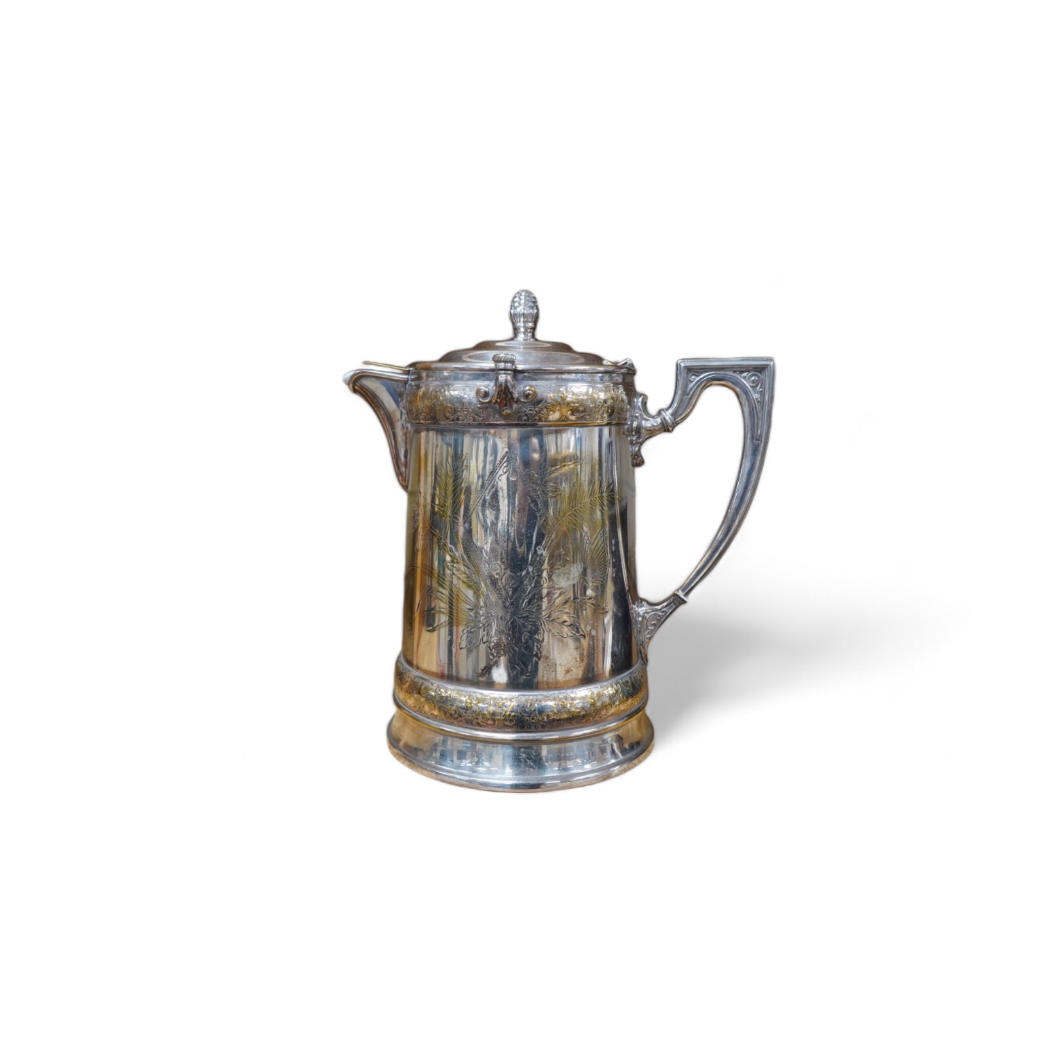 A WMF silver plated hot water jug, 28cm. Condition - fair